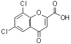 结构式 CAS# 16722-38-6, 6,8-二氯-4-氧代-4H-苯并吡喃-2-羧酸