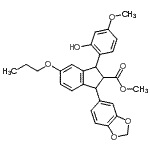 CAS#: 167256-05-5， Methyl 1-(1,3-Benzodioxol-5-Yl)-3-(2-Hydroxy-4-Methoxyphenyl)-5-Propoxy-2-Indanecarboxylate