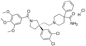 CAS#: 167261-60-1， 1-[2-[(3R)-3-(3,4-Dichlorophenyl)-1-(3,4,5-Trimethoxybenzoyl)Pyrrolidin-3-Yl]Ethyl]-4-Phenylpiperidine-4-Carboxamide Hydrochloride