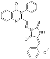 CAS#: 169471-15-2， 2-[(E)-[(4E)-4-[(2-Methoxyphenyl)Methylidene]-5-Oxo-2-Sulfanylideneimidazolidin-1-Yl]Iminomethyl]-3-Phenylquinazolin-4-One
