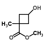 结构式 CAS# 169899-49-4, 甲基3-羟基-1-甲基环丁烷羧酸酯
