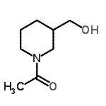 structure of CAS# 170302-87-1, 1-[3-(Hydroxymethyl)-1-Piperidinyl]Ethanone;(1-acetylpiperidin-3-yl)methanol;1-(3-(hydroxymethyl)piperidin-1-yl)ethanone;1-(3-Hydroxymethyl-piperidin-1-yl)-ethanone