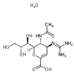 CAS#: 171094-50-1， (6R)-5-Acetamido-2,6-anhydro-3,4,5-trideoxy-4-[(diaminomethylene)amino]-6-[(1R,2R)-1,2,3-trihydroxypropyl]-L-threo-hex-2-enonic acid hydrate (1:1)