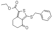 structure of CAS# 172516-35-7, Ethyl 3-(Benzylthio)-4-Oxo-4,5,6,7-Tetrahydrobenzo[c]Thiophene-1-Carboxylate;ETHYL 3-(BENZYLTHIO)-4-OXO-4,5,6,7-TETRAHYDROBENZO[C]THIOPHENE-1-CARBOXYLATE;ETHYL 3-BENZYLTHIO-4-OXO-4,5,6,7-TETRAHYDROBENZO(C)THIOPHEN-1-CARBOXYLATE