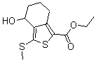 structure of CAS# 172516-36-8, 4,5,6,7-Tetrahydro-4-Hydroxy-3-(Methylthio)-Benzo[c]Thiophene-1-carboxylic Acid Ethyl Ester;ETHYL 4-HYDROXY-3-(METHYLTHIO)-4,5,6,7-TETRAHYDROBENZO[C]THIOPHENE-1-CARBOXYLATE