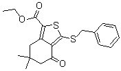 structure of CAS# 172516-45-9, 4,5,6,7-Tetrahydro-6,6-Dimethyl-4-Oxo-3-[(Phenylmethyl)Thio]-Benzo[c]Thiophene-1-carboxylic Acid Ethylester;ETHYL 3-(BENZYLTHIO)-6,6-DIMETHYL-4-OXO-4,5,6,7-TETRAHYDROBENZO[C]THIOPHENE-1-CARBOXYLATE