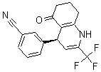 结构式 CAS# 172649-40-0, 3-[(4S)-1,4,5,6,7,8-六氢-5-氧代-2-(三氟甲基)-4-喹啉基]-苯甲腈
