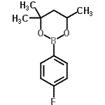 structure of CAS# 173341-99-6, 2-(4-Fluorophenyl)-4,4,6-Trimethyl-1,3,2-Dioxaborinane;2-(4-fluorophenyl)-4,4,6-trimethyl-1,3,2-dioxaborane;2-(4-Fluorophenyl)-4,4,6-trimethyl-1,3,2-dioxoborinane;4-Fluorobenzeneboronic acid hexylene glycol cyclic ester