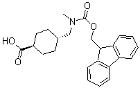 structure of CAS# 173690-50-1, trans-4-[[[(9H-Fluoren-9-Ylmethoxy)Carbonyl]Methylamino]Methyl]-Cyclohexanecarboxylic acid;TRANS-4-(FMOC-METHYLAMINOMETHYL)-CYCLOHEXANE CARBOXYLIC ACID;FMOC-N-METHYL-TRANEXAMIC ACID