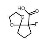CAS#: 174405-54-0， 6-Fluoro-1,4-Dioxaspiro[4.4]Nonane-6-Carboxylic Acid