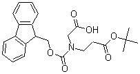 structure of CAS# 174799-89-4, N-(Carboxymethyl)-N-[(9H-Fluoren-9-Ylmethoxy)Carbonyl]-beta-Alanine 1-(1,1-Dimethylethyl) Ester;FMOC-N-(TERT-BUTYLOXYCARBONYLETHYL)-GLYCINE;Fmoc-N-(Tert-Butoxycarbonylethyl)-Glycine;FMOC-NGLU(OTBU)-OH