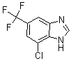 structure of CAS# 175135-13-4, 7-Chloro-5-(Trifluoromethyl)-1H-Benzimidazole;4-Chloro-6-(Trifluoromethyl)-1H-Benzo[D]Imidazole;4-Chloro-6-(Trifluoromethyl)-1H-Benzimidazole 97%;4-Chloro-6-(Trifluoromethyl)Benzimidazole 97%