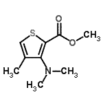 结构式 CAS# 175137-10-7, 甲基3-(二甲基氨基)-4-甲基-2-噻吩羧酸酯
