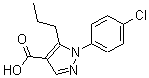 结构式 CAS# 175137-17-4, 1-(4-氯苯基)-5-丙基-1H-吡唑-4-羧酸