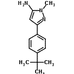 结构式 CAS# 175137-47-0, 1-甲基-3-[4-(2-甲基-2-丙基)苯基]-1H-吡唑-5-胺