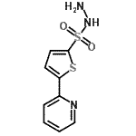 structure of CAS# 175202-74-1, 5-(2-Pyridinyl)-2-Thiophenesulfonohydrazide;2-(Hydrazinosulfonyl)-5-(pyridin-2-yl)thiophene;2-[5-(Hydrazinosulfonyl)thien-2-yl]pyridine;2-[5-(Hyd<wbr>razinosul<wbr>fonyl)thi<wbr>en-2-yl]p<wbr>yridine; <wbr>2-(Hydraz<wbr>inosulfon<wbr>yl)-5-(py<wbr>ridin-2-y<wbr>l)thiophe<wbr>ne