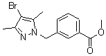 structure of CAS# 175203-23-3, 3-[(4-Bromo-3,5-Dimethyl-1H-Pyrazol-1-Yl)Methyl]-Benzoic Acid Methyl Ester;METHYL 3-[(4-BROMO-3,5-DIMETHYL-1H-PYRAZOL-1-YL)METHYL]BENZOATE;METHYL 3-(4-BROMO-3,5-DIMETHYLPYRAZOL-1-YLMETHYL)BENZOATE