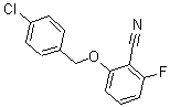 structure of CAS# 175204-10-1, 2-[(4-Chlorophenyl)Methoxy]-6-Fluoro-Benzonitrile;2-Fluoro-6-(4-Chlorobenzyloxy)Benzonitrile 97%;2-Fluoro-6-(4-Chlorobenzyloxy)Benzonitrile97%;2-[(4-CHLOROBENZYL)OXY]-6-FLUOROBENZONITRILE