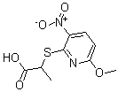 structure of CAS# 175205-01-3, 2-[(6-Methoxy-3-Nitro-2-Pyridinyl)Thio]-Propanoic Acid;2-[(6-Methoxy-3-Nitropyridin-2-Yl)Thio]Propanoic Acid;2-[(6-METHOXY-3-NITRO-2-PYRIDYL)THIO]PROPANOIC ACID;2-(6-METHOXY-3-NITROPYRIDIN-2-YLTHIO)PROPIONIC ACID