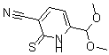 structure of CAS# 175277-23-3, 6-(Dimethoxymethyl)-1,2-Dihydro-2-Thioxo-3-Pyridinecarbonitrile;5-Amino-4-Cyano-3-Methyl-Thiophene-2-Carboxylic Acid Ethyl Ester ,97%;3-CYANO-2-MERCAPTOPYRIDINE-6-CARBOXALDEHYDE DIMETHYL ACETAL;6-(Dimethoxymethyl)-2-Sulphanylpyridine-3-Carbonitrile