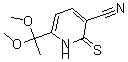 结构式 CAS# 175277-41-5, 6-(1,1-二甲氧基乙基)-1,2-二氢-2-硫代-3-吡啶甲腈