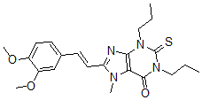 CAS#: 175675-60-2， 8-[(E)-2-(3,4-Dimethoxyphenyl)Ethenyl]-7-Methyl-1,3-Dipropyl-2-Sulfanylidenepurin-6-One