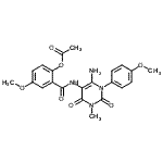 CAS#: 176379-33-2， 2-{[6-Amino-1-(4-Methoxyphenyl)-3-Methyl-2,4-Dioxo-1,2,3,4-Tetrahydro-5-Pyrimidinyl]Carbamoyl}-4-Methoxyphenyl Acetate