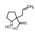 structure of CAS# 177206-69-8, 2-Allylproline Hydrochloride (1:1);(R)-α-allyl-proline-HCl;2-Allylproline hydrochloride