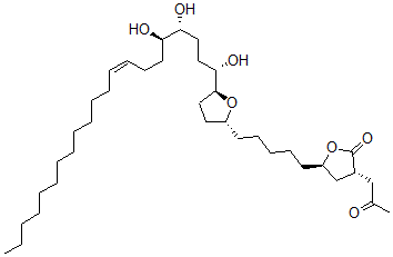 CAS#: 177535-01-2， (3S,5R)-3-(2-Oxopropyl)-5-[5-[(2R,5S)-5-[(Z,1S,4R,5R)-1,4,5-Trihydroxyhenicos-8-Enyl]Oxolan-2-Yl]Pentyl]Oxolan-2-One