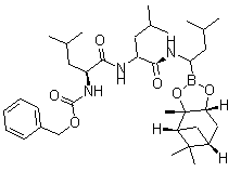 CAS#: 179324-21-1， N-[(Phenylmethoxy)Carbonyl]-L-Leucyl-N-[1-[(3aS,4S,6S,7aR)-Hexahydro-3a,5,5-Trimethyl-4,6-Methano-1,3,2-Benzodioxaborol-2-Yl]-3-Methylbutyl]-L-Leucinamide