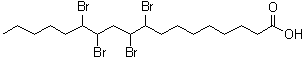 structure of CAS# 1794-89-4, 9,10,12,13-Tetrabromostearic Acid;9,10,12,13-Tetrabromostearic Acid;Nsc148709