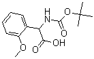 structure of CAS# 179417-69-7, alpha-[[(1,1-Dimethylethoxy)Carbonyl]Amino]-2-Methoxy-Benzeneacetic Acid;TERT-BUTOXYCARBONYLAMINO-(2-METHOXY-PHENYL)-ACETIC ACID;Boc-DL-(2-Methoxyphenyl)Glycine