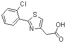 structure of CAS# 17969-25-4, 2-(2-Chlorophenyl)-4-Thiazoleacetic Acid;2-[2-(2-Chlorophenyl)Thiazol-4-Yl]Acetate;2-[2-(2-Chlorophenyl)-4-Thiazolyl]Acetate;2-[2-(2-Chlorophenyl)-1,3-Thiazol-4-Yl]Ethanoate