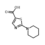 结构式 CAS# 180403-13-8, 2-(1-哌啶基)-1,3-噻唑-5-羧酸
