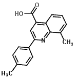 structure of CAS# 18060-44-1, 8-Methyl-2-(4-Methylphenyl)-4-Quinolinecarboxylic Acid;8-methyl-2-(4-methylphenyl)-4-quinolinecarboxylic acid;8-Methyl-2-(4-methylphenyl)-4-quinolinecarboxylic acid #;8-Methyl-2-(4-methylphenyl)quinoline-4-carboxylic acid