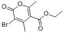 structure of CAS# 18152-79-9, 3-Bromo-4,6-Dimethyl-2-Oxo-2H-Pyran-5-Carboxylicacid Ethyl Ester;Ethyl 5-Bromo-2,4-Dimethyl-6-Oxo-Pyran-3-Carboxylate;5-Bromo-2,4-Dimethyl-6-Oxo-3-Pyrancarboxylic Acid Ethyl Ester;5-Bromo-6-Keto-2,4-Dimethyl-Pyran-3-Carboxylic Acid Ethyl Ester