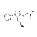structure of CAS# 18204-57-4, [(4-Allyl-5-Phenyl-4H-1,2,4-Triazol-3-Yl)Sulfanyl]Acetic Acid;(4-Allyl-5-phenyl-4 H -[1,2,4]triazol-3-ylsulfanyl;(4-Allyl-<wbr>5-phenyl-<wbr>4 H -[1,2<wbr>,4]triazo<wbr>l-3-ylsul<wbr>fanyl)-ac<wbr>etic acid;(4-Allyl-<wbr>5-phenyl-<wbr>4H-[1,2,4<wbr>]triazol-<wbr>3-ylsulfa<wbr>nyl)-acet<wbr>ic acid