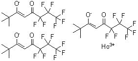 结构式 CAS# 18323-97-2, 三[(3Z)-6,6,7,7,8,8,8-七氟-2,2-二甲基-5-氧代-3-辛烯-3-醇]钬