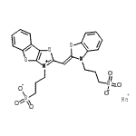 CAS#: 183365-76-6， Sodium 3-(2-{(Z)-[3-(3-Sulfonatopropyl)-1,3-Benzothiazol-2(3H)-Ylidene]Methyl}[1]Benzothieno[2,3-d][1,3]Thiazol-3-Ium-3-Yl)-1-Propanesulfonate