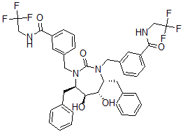 CAS#: 183860-46-0， 3-[[(4R,5S,6S,7R)-5,6-Dihydroxy-2-Oxo-4,7-Bis(Phenylmethyl)-3-[[3-(2,2,2-Trifluoroethylcarbamoyl)Phenyl]Methyl]-1,3-Diazepan-1-Yl]Methyl]-N-(2,2,2-Trifluoroethyl)Benzamide