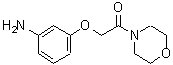 structure of CAS# 184944-87-4, 2-(3-Aminophenoxy)-1-(4-Morpholinyl)Ethanone;[3-(2-morpholin-4-yl-2-oxoethoxy)phenyl]amine;2-(3-aminophenoxy)-1-(morpholin-4-yl)ethanone;2-(3-aminophenoxy)-1-morpholin-4-ylethan-1-one