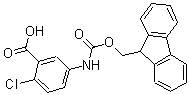 structure of CAS# 186320-16-1, 2-Chloro-5-[[(9H-Fluoren-9-Ylmethoxy)Carbonyl]Amino]-Benzoic Acid;N-Fmoc-5-Amino-2-Chlorobenzoic Acid
