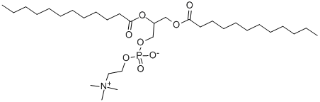 structure of CAS# 18656-40-1, Rac-1,2-Dilauroyl-Glycero-3-Phospho-Choline;2,3-Di(Dodecanoyloxy)Propyl 2-Trimethylammonioethyl Phosphate;2,3-Bis(1-Oxododecoxy)Propyl 2-Trimethylammonioethyl Phosphate;2,3-Dilauroyloxypropyl 2-Trimethylammonioethyl Phosphate