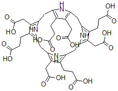CAS#: 1867-62-5， 3,8,13,18-Tetrakis(Carboxymethyl)-5,10,15,20,22,24-Hexahydro-21H,23H-Porphine-2,7,12,17-Tetrapropanoic Acid