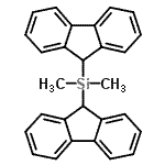 structure of CAS# 18769-00-1, Di-9H-Fluoren-9-Yl(Dimethyl)Silane;DFYDMS;Di(9H-fluoren-9-yl)(dimethyl)silane #;Di-9H-fluoren-9-yldimethylsilane