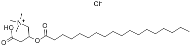 结构式 CAS# 18822-91-8, 3-羧基-N,N,N-三甲基-2-[(1-氧代十八烷基)氧基]-1-丙基氯化铵(1:1)