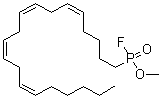 structure of CAS# 188404-10-6, P-(5Z,8Z,11Z,14Z)-5,8,11,14-Eicosatetraen-1-Yl-Phosphonofluoridicacid Methyl Ester;METHYL-5Z,8Z,11Z,14Z-EICOSATETRAENYL ESTER PHOSPHONOFLUORIDIC ACID METHYL ACETATE;(5Z,8Z,11Z,14Z)-5,8,11,14-EICOSATETRAENYL-METHYL ESTER PHOSPHONOFLUORIDIC ACID;MAPF,  Phosphonofluoridic  Acid,  Methyl-5Z,8Z,11Z,14Z-Eicosatetraenyl  Ester