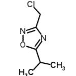 structure of CAS# 189130-87-8, 3-(Chloromethyl)-5-Isopropyl-1,2,4-Oxadiazole;1,2,4-oxadiazole, 3-(chloromethyl)-5-(1-methylethyl);1,2,4-oxadiazole, 3-(chloromethyl)-5-(1-methylethyl)-;3-(chloromethyl)-5-(propan-2-yl)-1,2,4-oxadiazole