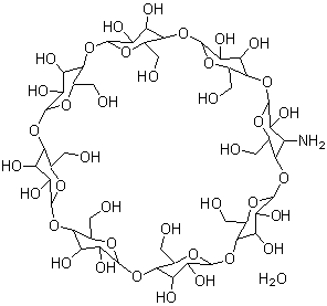 结构式 CAS# 189307-64-0, 3a-氨基-3a-脱氧-(2aS,3aS)-gamma-环糊精水合物