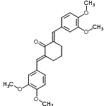 结构式 CAS# 18977-33-8, (2E,6E)-2,6-二(3,4-二甲氧基苄亚基)环己酮